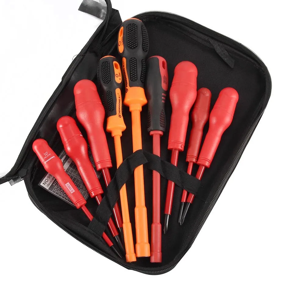 

9 Pcs/Set Insulated Screwdriver Kit Multifunctional Electrician Precision Insulation Repair Tools CLH@8