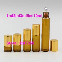 1ml2ml3ml5ml10ml Удобный косметический мини Сыворотки янтарные флаконы, макияж ароматерапия эфирное масло Roll на Стекло коричневый бутылки