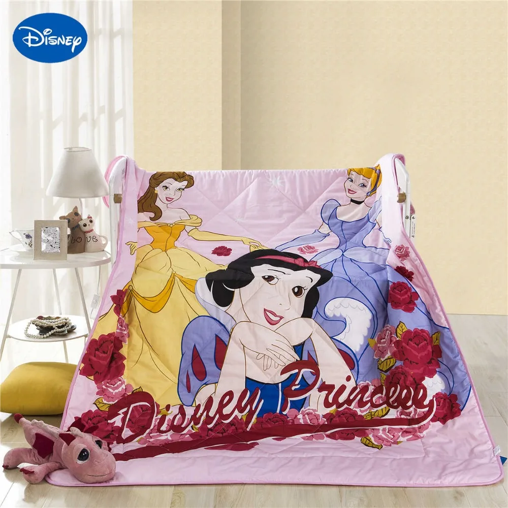 

Disney Cartoon Snow White Princess Printed Summer Quilts Comforter for Girls Bedspreads Single Twin Full Queen Size Soft Pink 3D