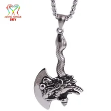 Hip-Hop Style Men’s Pendant Silver Color Stainless Steel Axe Tool Zodiac Faucet Sharp Blade Necklace Personality Bicycle Jewelry