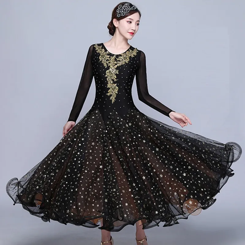 

Polka dot woman ballroom dress dance wear ballroom dance competition dresses modern dance dress standard social dress waltz