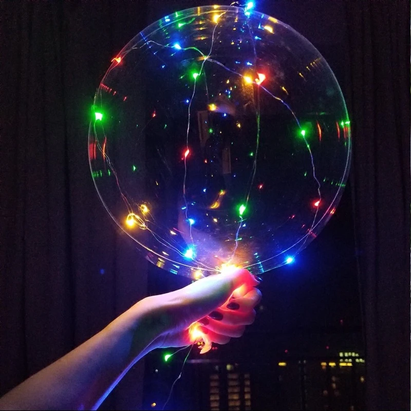 ZLJQ 5 наборов 18 дюймов без морщин Led Bubble Balloon колонна чистая база для свадьбы Декро