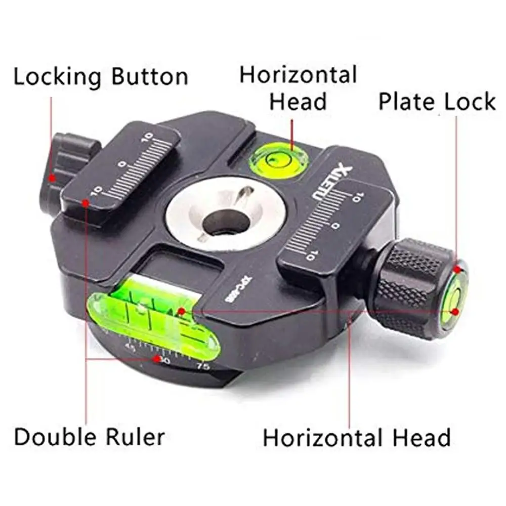 360 Degree Panoramic Quick Release Plate Clamp with 3 Horizontal Beads