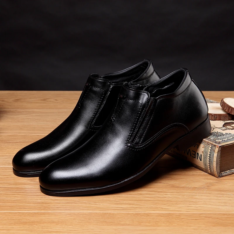 Jackmiller/осенние мужские ботинки; модельные ботинки из искусственной кожи без застежки; простые мужские ботинки на молнии сбоку; Цвет Черный