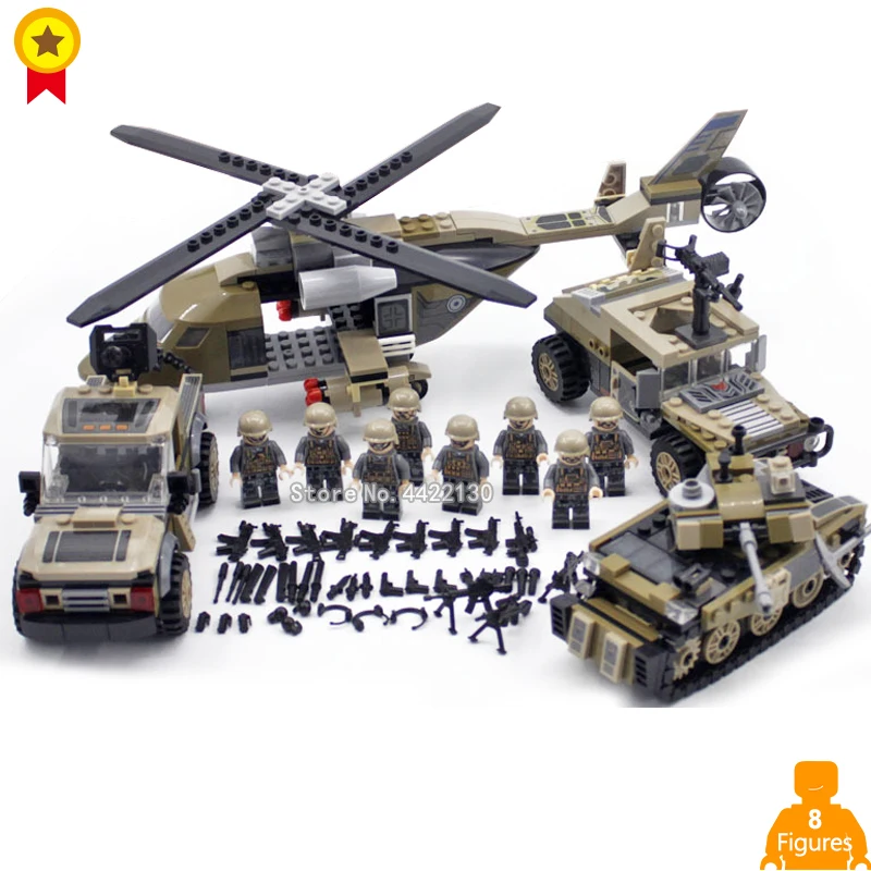 

ww2 military sea land sky cross-country secret catching action compatible legoinglys figures weapon car building blocks toy