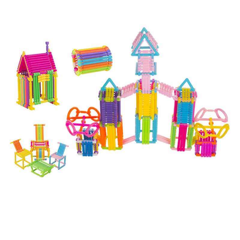 420Pcs Assembling Plastic Blocks DIY Smart Stick Magic Wand Creative Building Blocks Intelligence Sticks Inserting