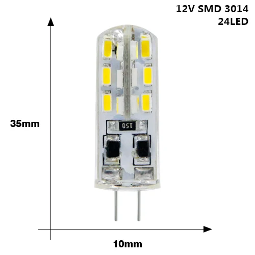 10 шт./лот G4 светодиодный светильник AC/DC 12V SMD 2835 3014 угол Luz bombillas lampada de светодиодный светильник лампы Точечный светильник лампы - Испускаемый цвет: DC 12V 24Leds