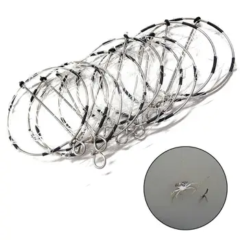 

10pcs 6-Ring Portable Fishing Shrimp Crab Cast Trap Catch Crabs Tool Set Tackle Iron Wire Durable Crab Rule Tools