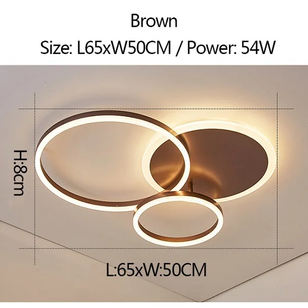 Коричневые/белые современные светодиодные потолочные лампы для гостиной спальни Plafon Inddor Домашнее освещение потолочный светильник Домашнее освещение светильники - Цвет корпуса: brown L65xW50CM