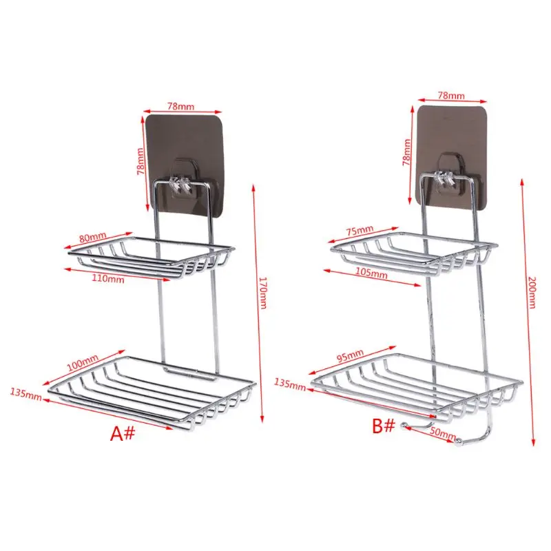Настенный мыльница держатель клей всасывания товар Полка двойной слой для ванной комнаты