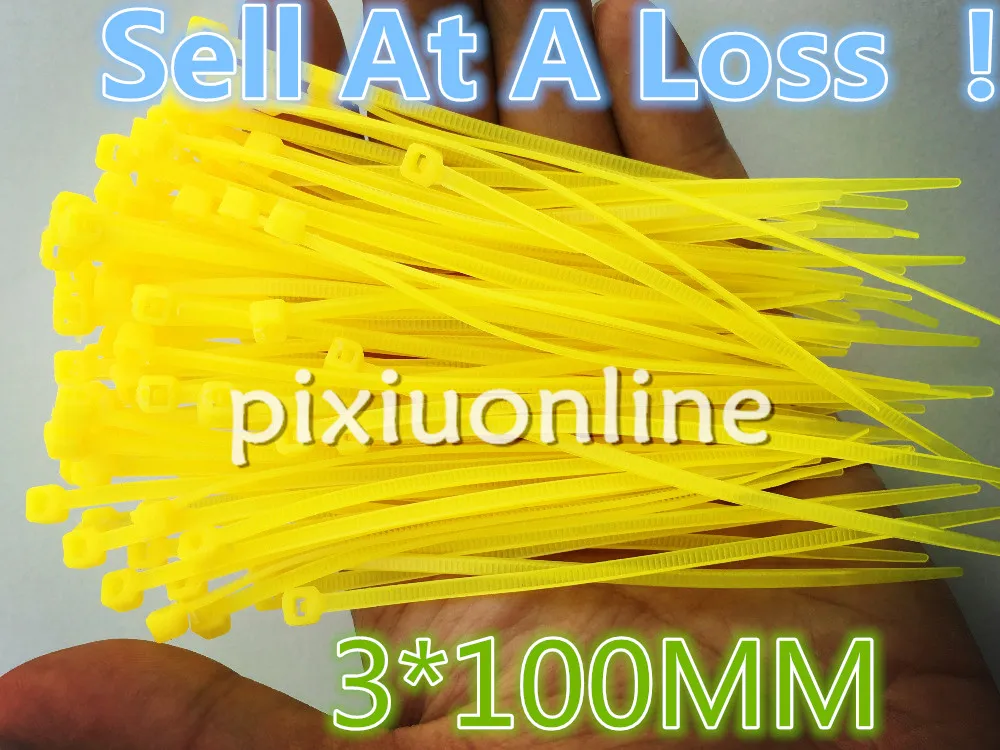 

Wholesale DS105B 3*100 Yellow Self-locking Cable Ties Nylon Cable Zip tie All Sorts of Color Sell At A Loss USA Russia Italy RS