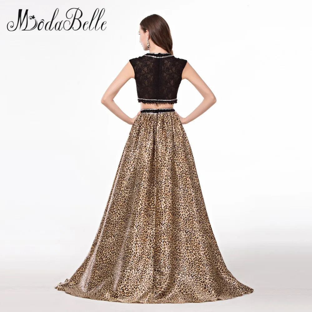 Modabelle cuentas rhinestone 2 unidades Vestidos de baile leopardo negro robe bal de promo vestido de noche dos piezas vestido de gala Modabelle cuentas rhinestone 2 unidades Vestidos de baile leopardo negro robe bal de promo vestido de noche dos piezas vestido de gala