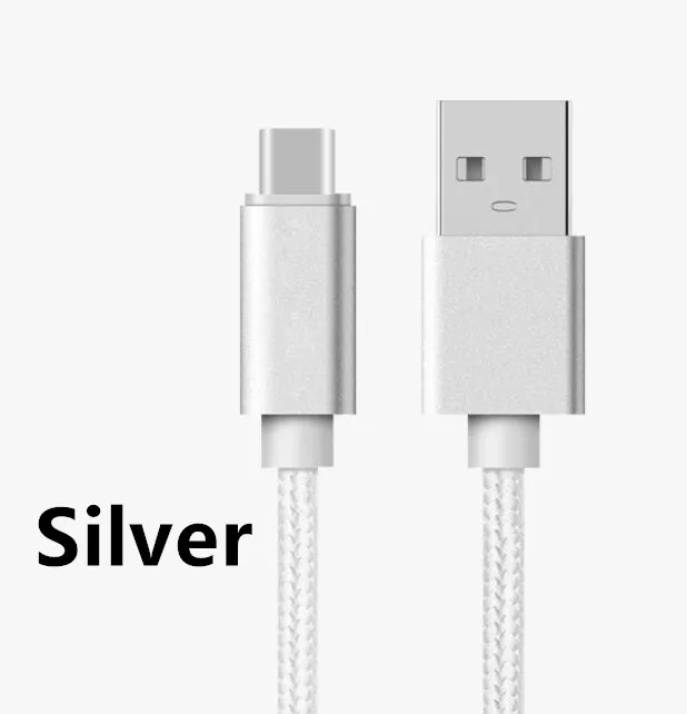 Usb type-C зарядное устройство для samsung S8 S9 A5 USB-C type-C 1 м/2 м длинный зарядный шнур для Xiaomi Mi8 Mi5 Mi6 LG G7 ThinQ LM-G710 - Цвет: Серебристый