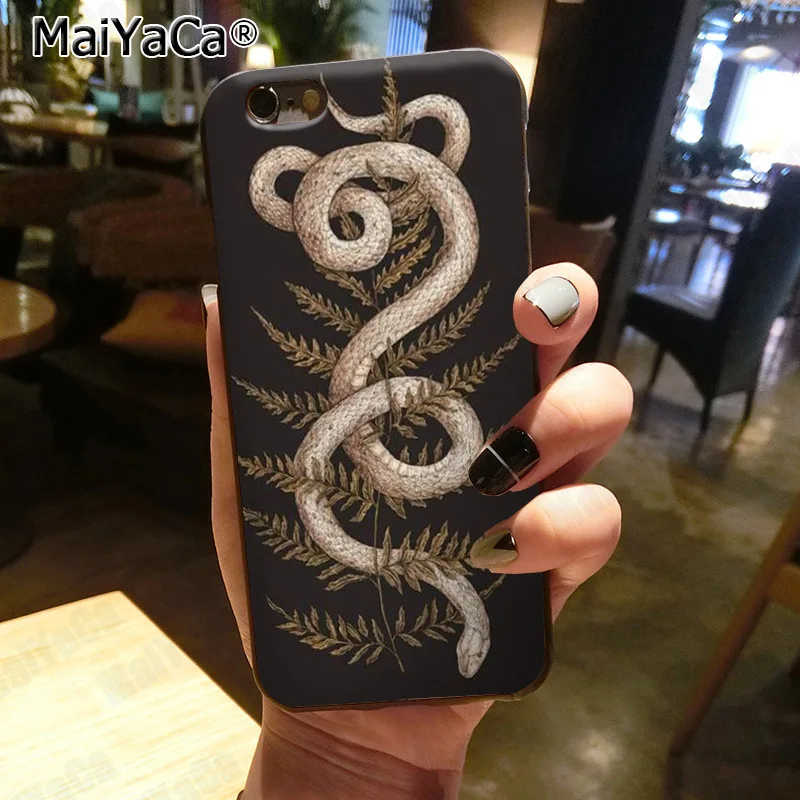 MaiYaCa Животное змея и папоротник чехол Защитный чехол для телефона s Coque Capa для Apple iphone 11 pro 8 7 66S Plus X 55S SE XS XR XS MAX - Цвет: 1