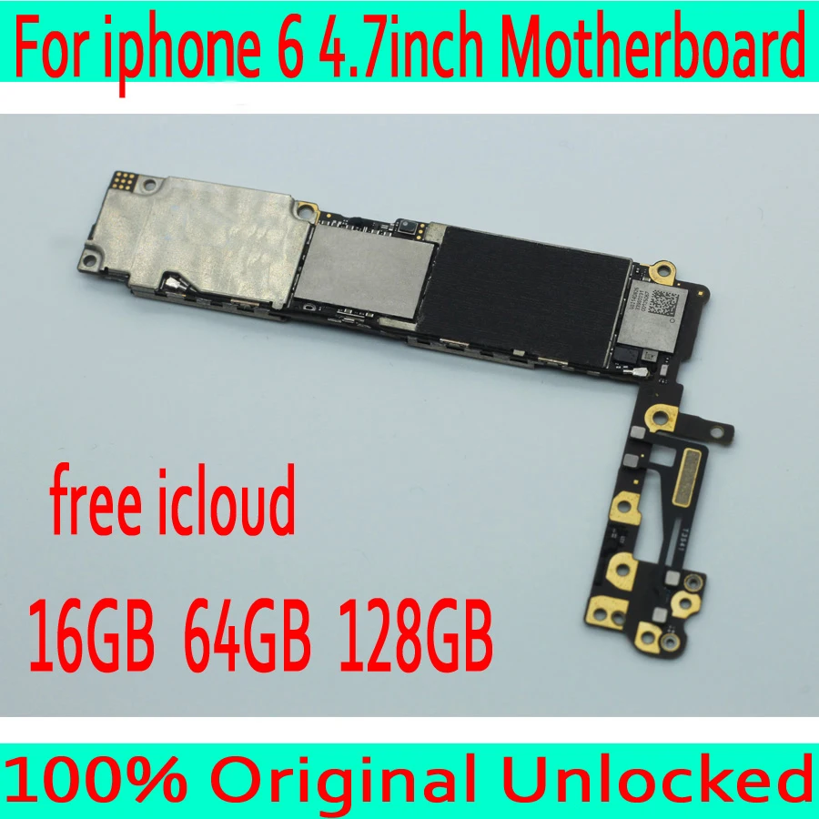 

Factory unlocked for iphone 6 4.7inch Motherboard without Touch ID,Original for iphone 6 Mainboard+Full Chips,16GB / 64GB /128GB