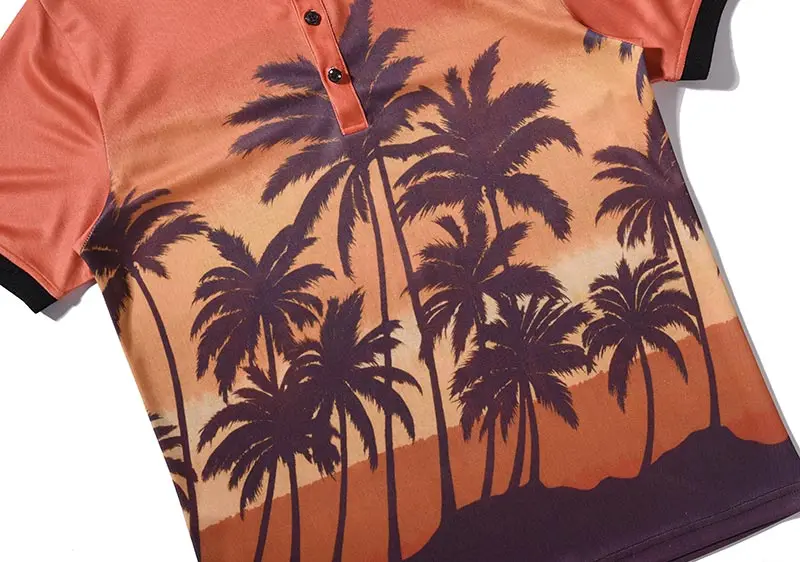 Mr.1991INC новые модные рубашки поло Для мужчин 3d футболки принт закат кокосовой пальмы лето топы предназначен футболки поло для мужчин