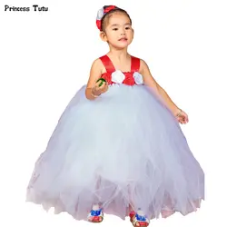 Детская Рождественское платье для девочек детская одежда Обувь для девочек платье-пачка с цветочным рисунком Бальные платья детский
