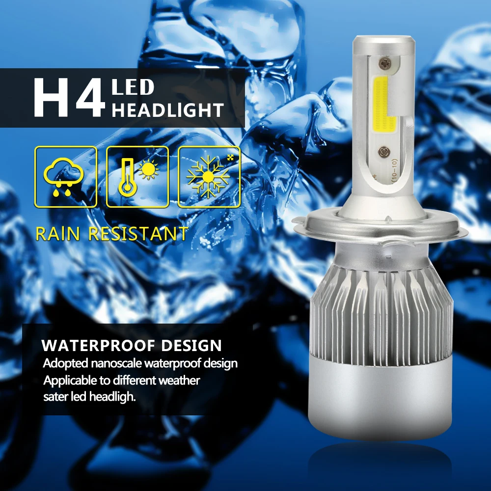 led h4 лампа для авто 2X H7 LED H4 автомобиля Фары 80 Вт 8000lm водить автомобиль Лампочки H1 H8