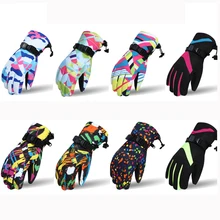 Зимние лыжные перчатки водонепроницаемые ветрозащитные пластины одиночные мужские и женские профессиональные мужские и женские теплые перчатки для сноубординга