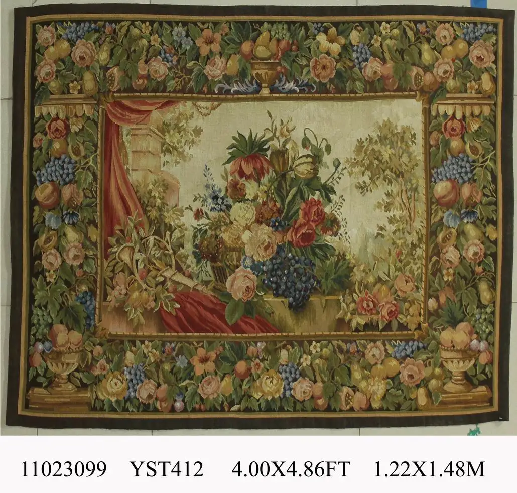 

18th Century French Aubusson Tapestry Fashionable Household Decorates Circular Large Wall Tapisserie Handbag