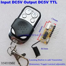 5 В DC 4 канала ВЧ приемник передатчик Модуль Выход DC5V 4ch высокого уровня TTL трансивер модуль драйвера реле 315/433 мГц