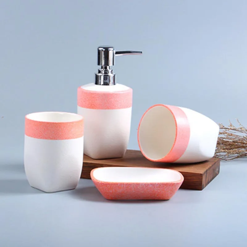 Bathroom 4pcs ceramic set high end Bathroom toiletries