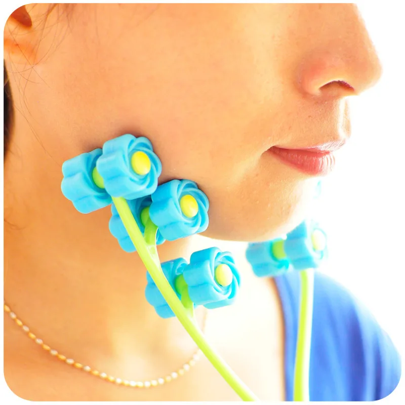 3Pcs Facial Massager Roller Portable Flower Elastic Anti Wrinkle Face