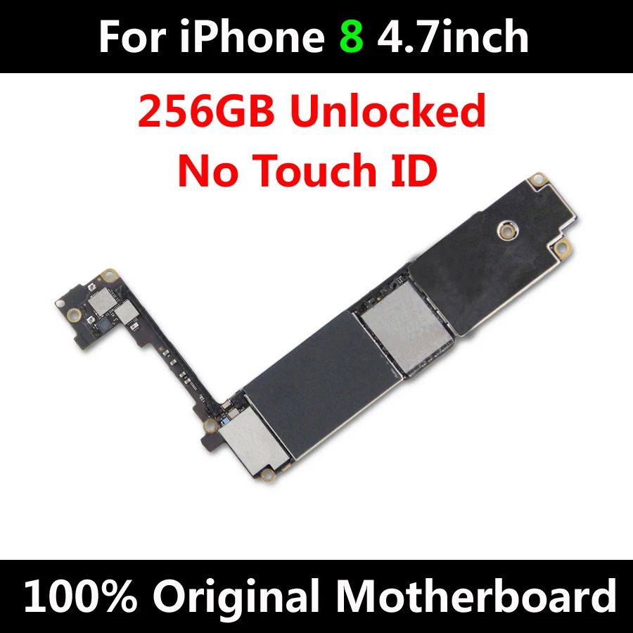 

New Arrival Original 256GB Motherboard For iPhone 8 4.7inch Factory Unlock Mainboard IOS Update No Touch ID Free Shipping