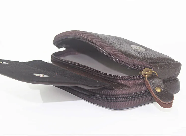 New Men Genuine Leather Vintage Travel  Cell Mobile Phone Belt Pouch Purse Fanny Pack Waist Bag 