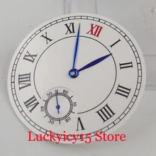 Стерильный 38,9 мм белый циферблат часов+ синие иглы для часов подходят для ETA 6498 ручной обмотки движения