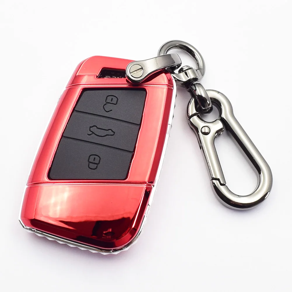 ATOBABI автомобиль случай ключ брелок для Volkswagen VW Magotan Tiguan MK2 Passat B7 B8 CC для Skoda Superb A7 Smart Remote Shell Крышка - Название цвета: Красный