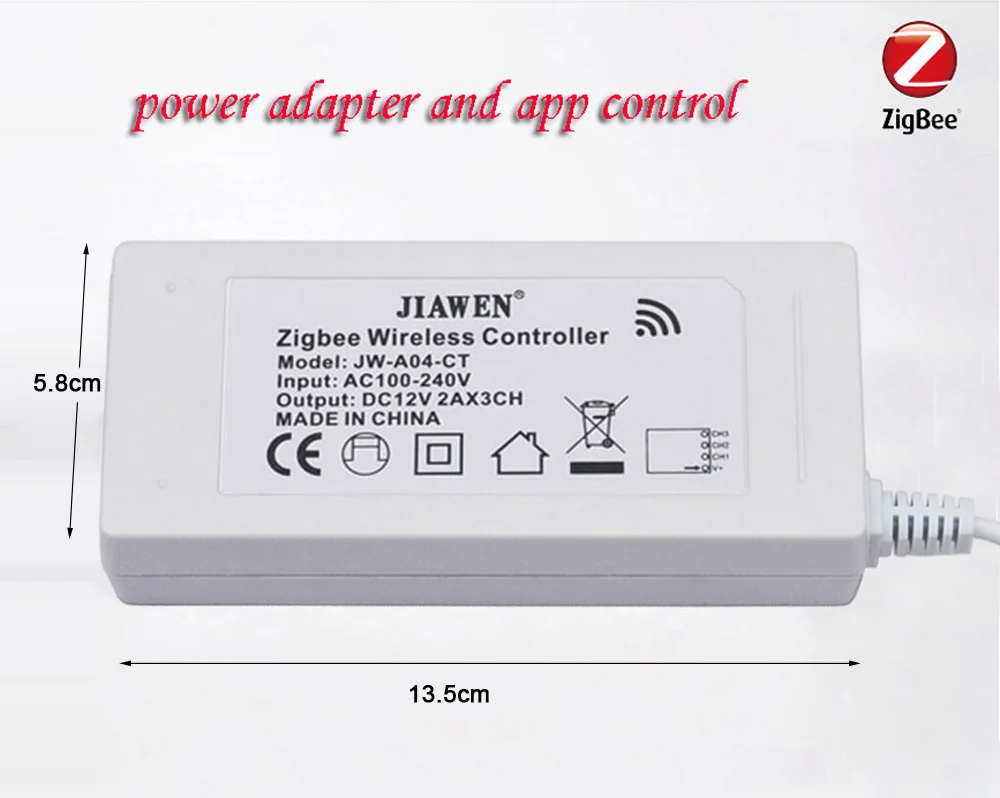 Jiawen ZigBee контроллер работает с крупными мостами/шлюзами для RGB/RGBW DC 12 V светодиодные ленты