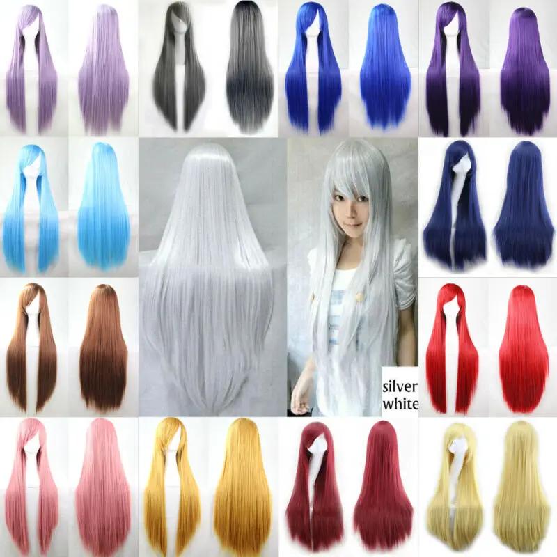 

Hot Sexy 80cm Long Straight Wig Fashion Cosplay Costume Anime Hair Full Wig Hair Party Holiday DIY Decorations