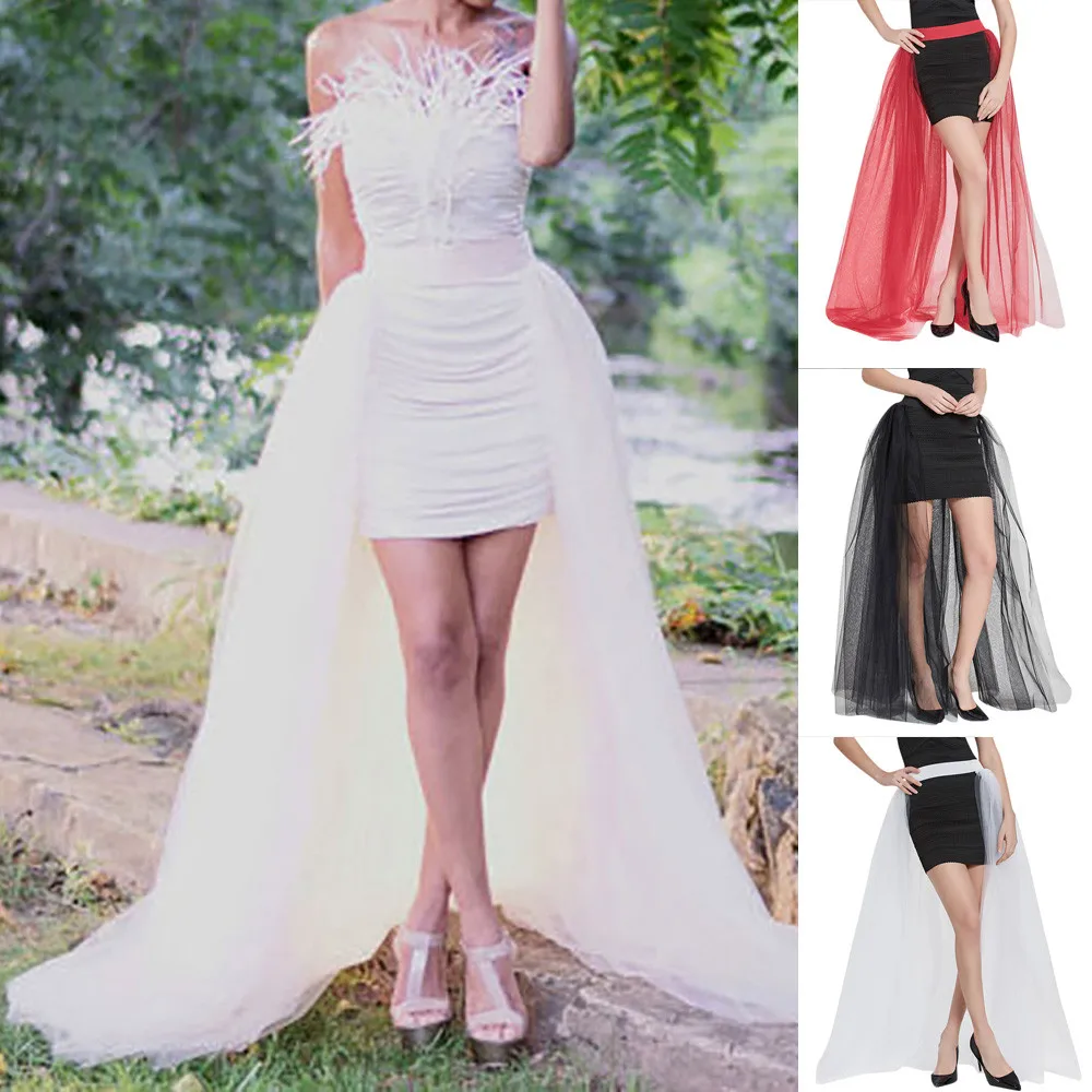 

Women Bead Mesh Tulle Skirt Pleated Skirt Bubble Long Skirt Party Plus Size faldas mujer moda 2018 red