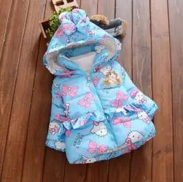 BibiCola/Рождественская куртка для маленьких девочек; осенне-зимняя теплая одежда для маленьких детей; плотные пальто для малышей; куртка для новорожденных девочек; clthing - Цвет: Небесно-голубой