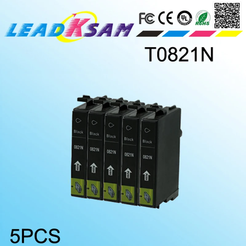 Чернильный картридж T0821N T0822N T0823N T0824N T0825N T0826N для Stylus Photo T50 R290 390 RX590 5 шт. | Компьютеры