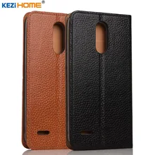 Чехол для LG K10 2017 kezihome личи Натуральная кожа флип Стенд кожаный чехол Капа для LG K10 2017 LV5 X400 M250 телефон случаях