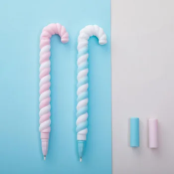 

Creative Soft Velvet Cotton Candy Crutch Gel Pen Rollerball Pen School Office Supply Student Stationery Black Ink 0.5mm
