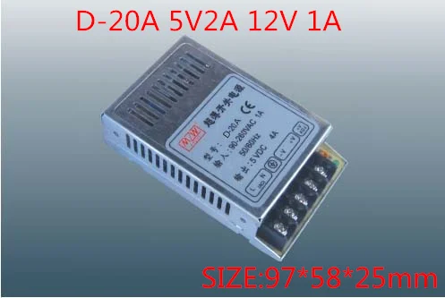 

20W Dual Output Switching power supply Output Voltage 5V 12V AC-DC D-20A