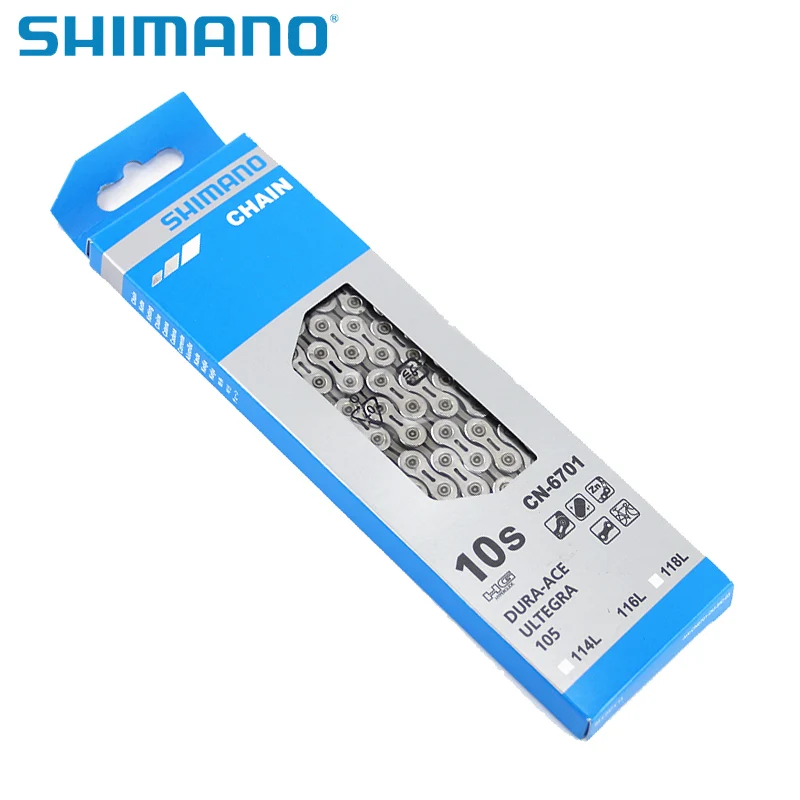 Оригинальная скоростная цепь SHIMANO CN HG6701 10 S 114 л для шоссейного велосипеда и детали