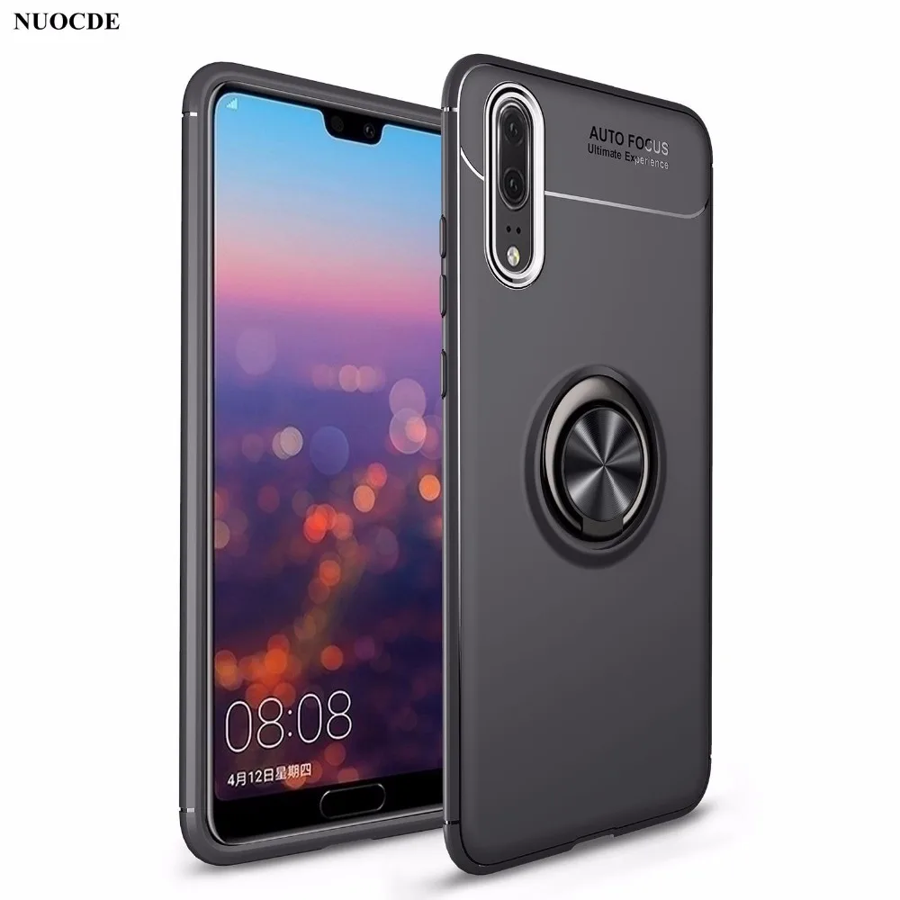 

NUOCDE Shockproof Armor Case For Huawei P20 Pro P20 Lite Nova 3e Car Ring Holder Stand Cover For Huawei P8 Lite 2017 Cases