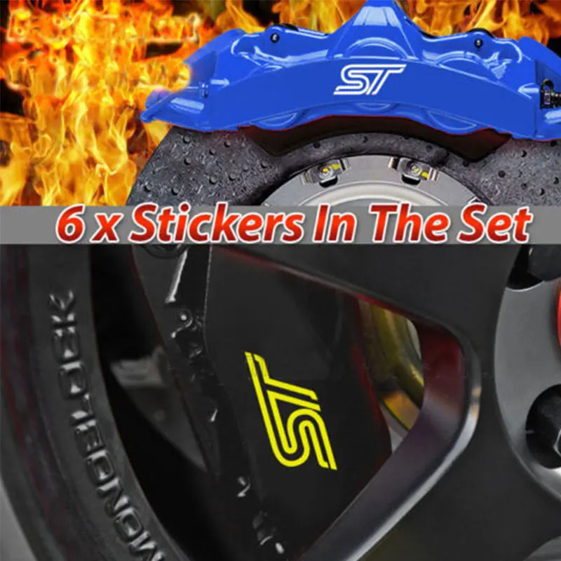 

6PCS FOR ST Brake Caliper Sticker Decal Car Styling Du-0567