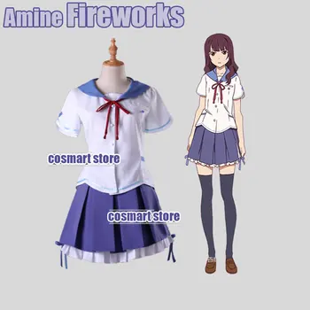 

[Stock]Japanese Hot Amine Fireworks Oikawa Nazuna Cosplay Costume School Dress Lolita Girl Dress Top+skirt+tie+socks Freeship