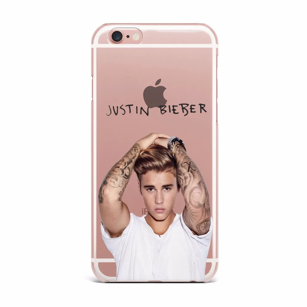 Justin Bieber Fashion singer cover for Apple iphone X 6 6S 7 7plus 8 plus5S SE Clear Transparent TPU soft phone case cover