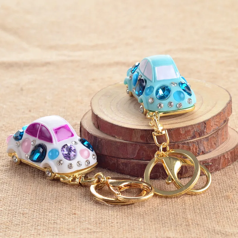 Novelty items Fashion trinket Rhinestone vintage car keychains alloy