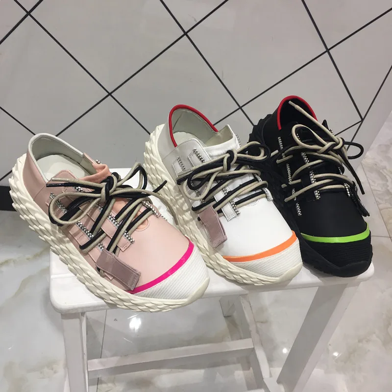 Дизайнерские кроссовки на двойной молнии со шнуровкой Женская обувь ...