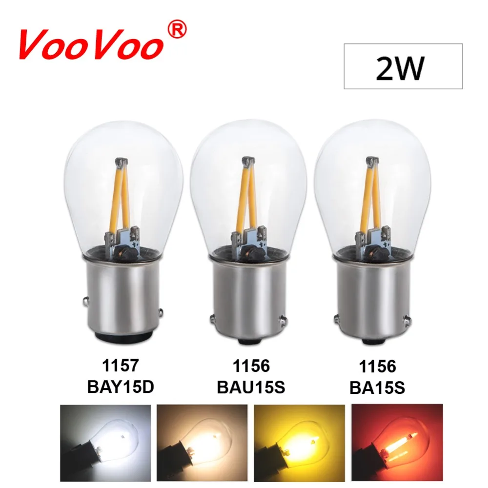 

1156 BA15S 1157 BAY15D BAU15S CAR LED Filament Light 2 COB Bulbs Turn Signal Tail Parking Reverse Lamp 12V DC White Warm White