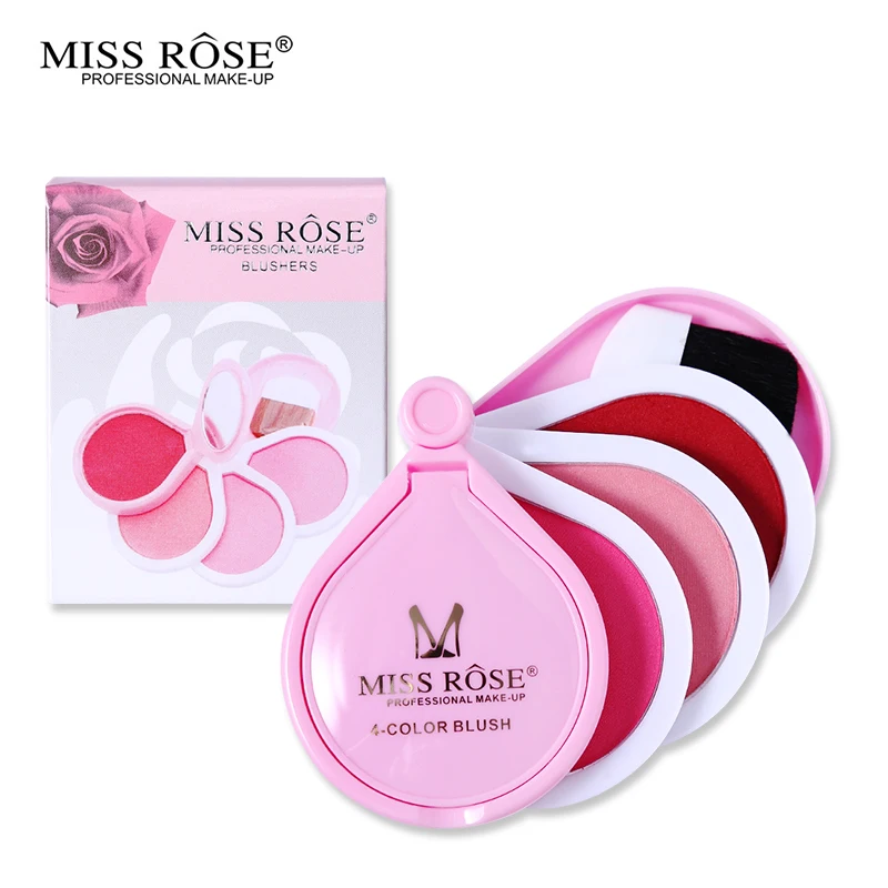 MISS ROSE New Style 4 Colors Blusher Palette Set Makeup PRO Facial