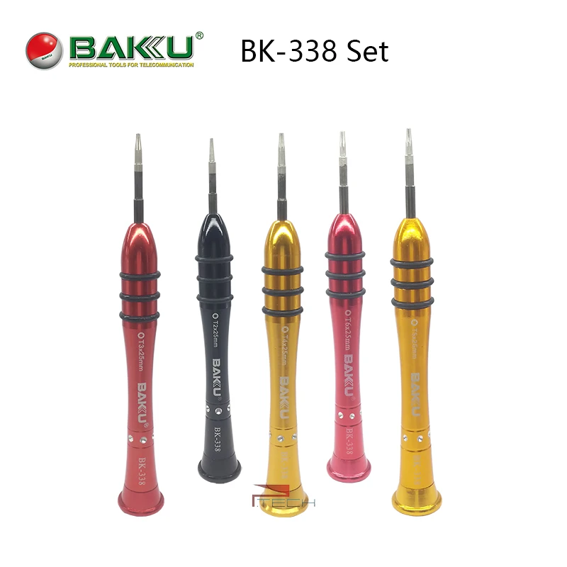 

5pcs BAKU BK-338 T2 T3 T4 T5 T6 Precision Torx Screwdriver Set for Samsung Nokia Xiaomi Android Phone Professional Repair Tools