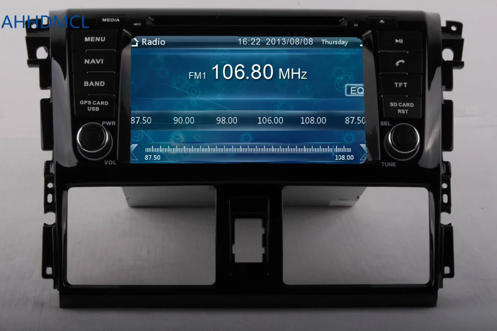 Clearance AHHDMCL Car Multimedia Player DVD Radio Stereo Audio GPS Navigation For Toyota Vios Yaris Sedan 2013 2014 2015 2016 2017 2